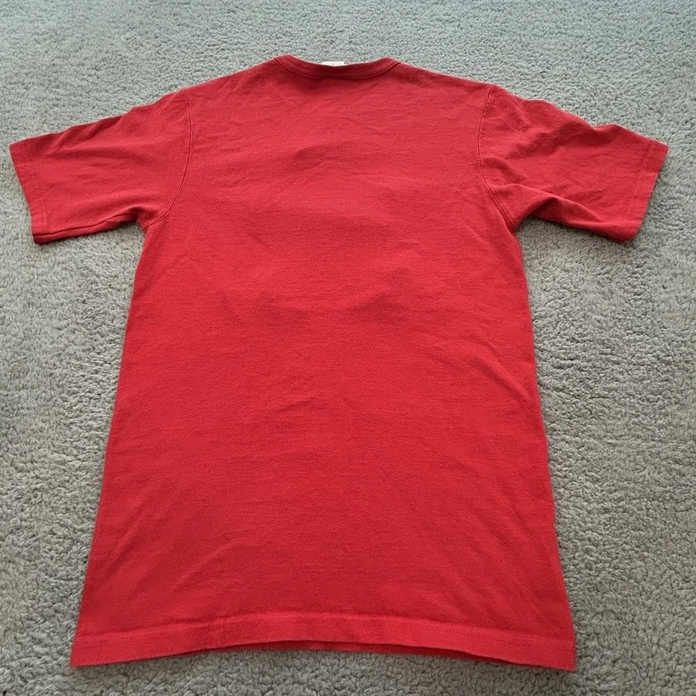 Champion Tshirt Men Small Red Bulldog Logo Mascot‎ Patch Sports